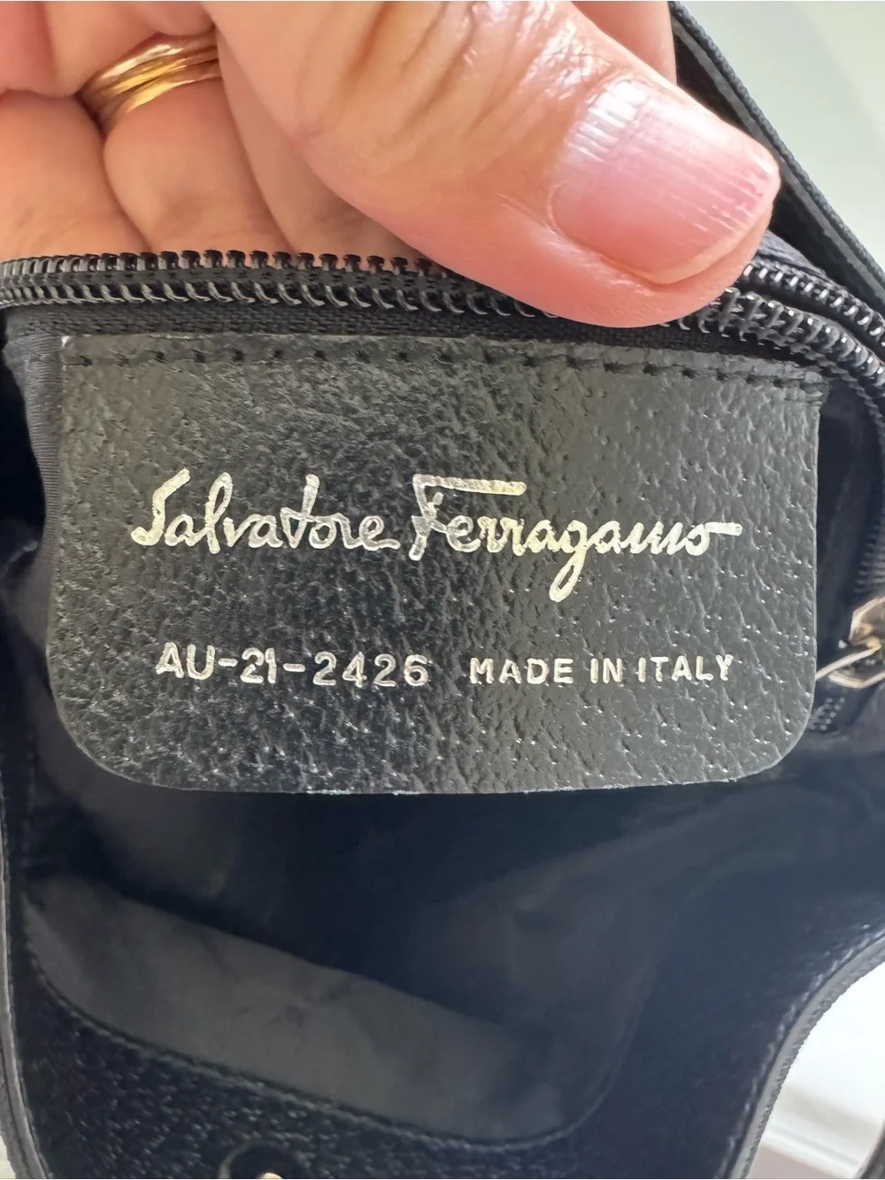 Salvatore Ferragamo Black Circular-Handle Shoulder Bag